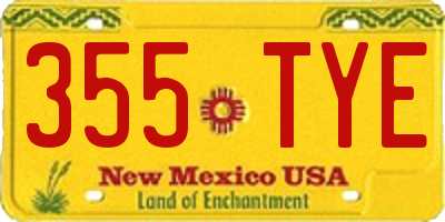 NM license plate 355TYE