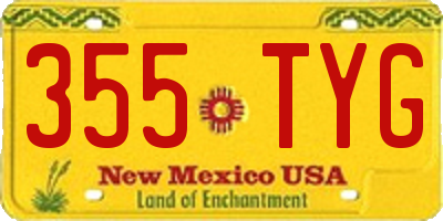NM license plate 355TYG