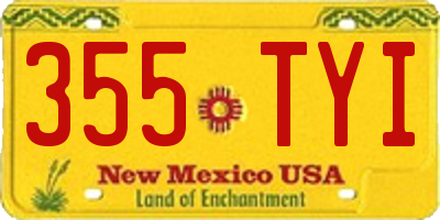 NM license plate 355TYI