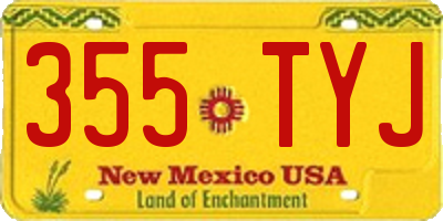NM license plate 355TYJ