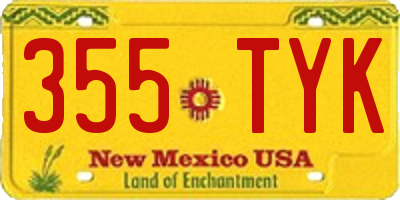 NM license plate 355TYK