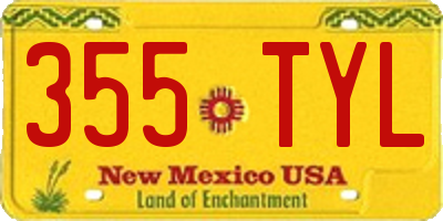NM license plate 355TYL