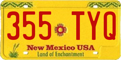 NM license plate 355TYQ