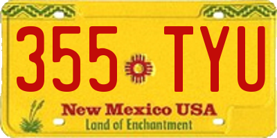NM license plate 355TYU