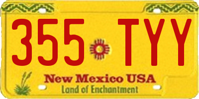 NM license plate 355TYY