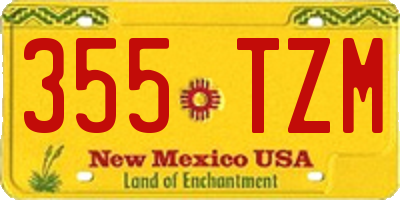 NM license plate 355TZM