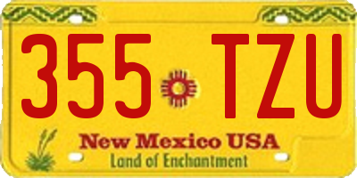 NM license plate 355TZU