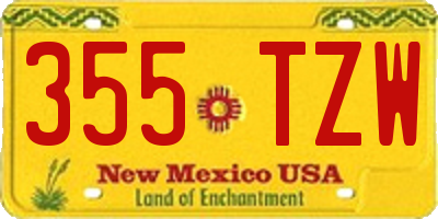 NM license plate 355TZW