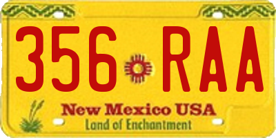 NM license plate 356RAA