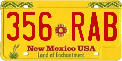 NM license plate 356RAB