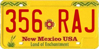 NM license plate 356RAJ