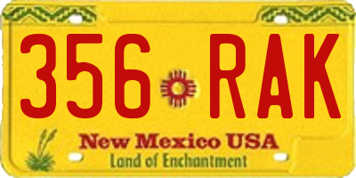 NM license plate 356RAK