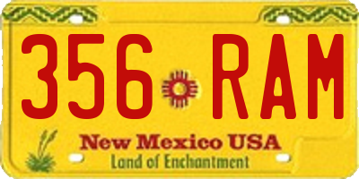 NM license plate 356RAM