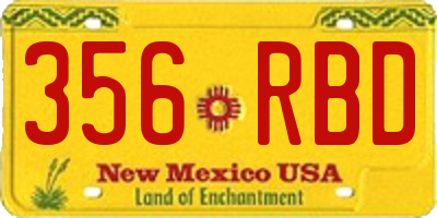 NM license plate 356RBD