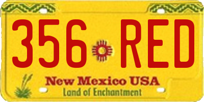 NM license plate 356RED