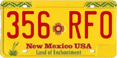 NM license plate 356RFO