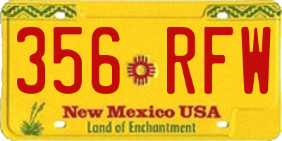 NM license plate 356RFW