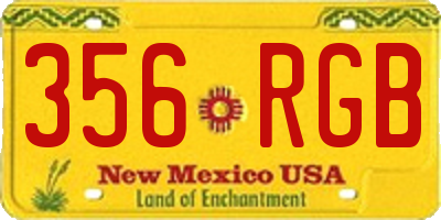 NM license plate 356RGB