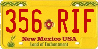 NM license plate 356RIF