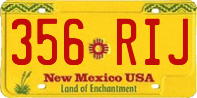 NM license plate 356RIJ