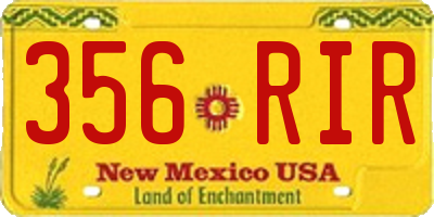 NM license plate 356RIR