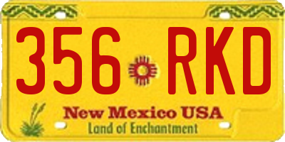 NM license plate 356RKD