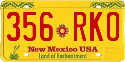 NM license plate 356RKO