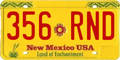 NM license plate 356RND