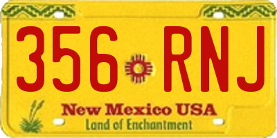 NM license plate 356RNJ