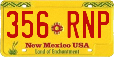 NM license plate 356RNP