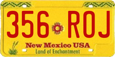 NM license plate 356ROJ