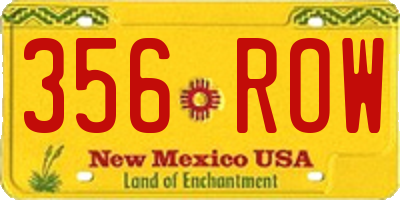 NM license plate 356ROW