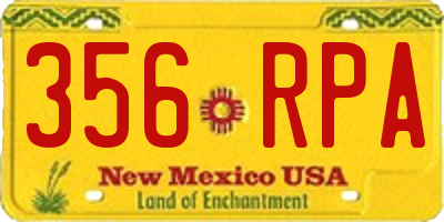 NM license plate 356RPA