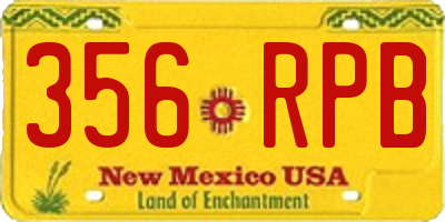 NM license plate 356RPB