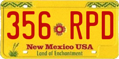 NM license plate 356RPD