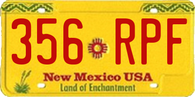 NM license plate 356RPF
