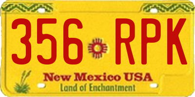 NM license plate 356RPK