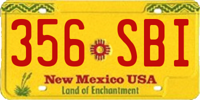 NM license plate 356SBI