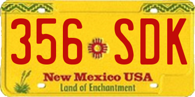 NM license plate 356SDK