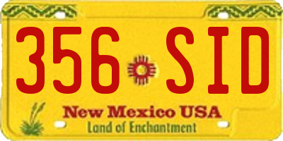 NM license plate 356SID