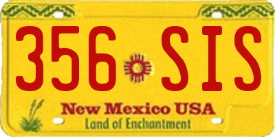 NM license plate 356SIS