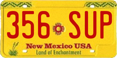 NM license plate 356SUP