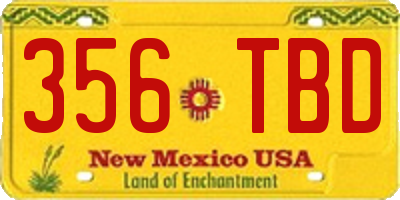 NM license plate 356TBD