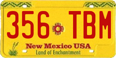 NM license plate 356TBM