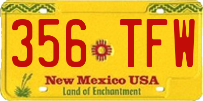 NM license plate 356TFW