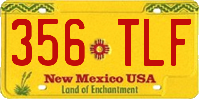 NM license plate 356TLF