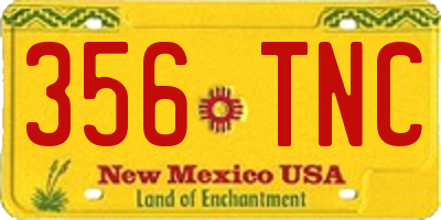 NM license plate 356TNC