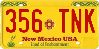 NM license plate 356TNK