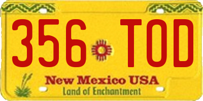 NM license plate 356TOD