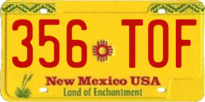 NM license plate 356TOF